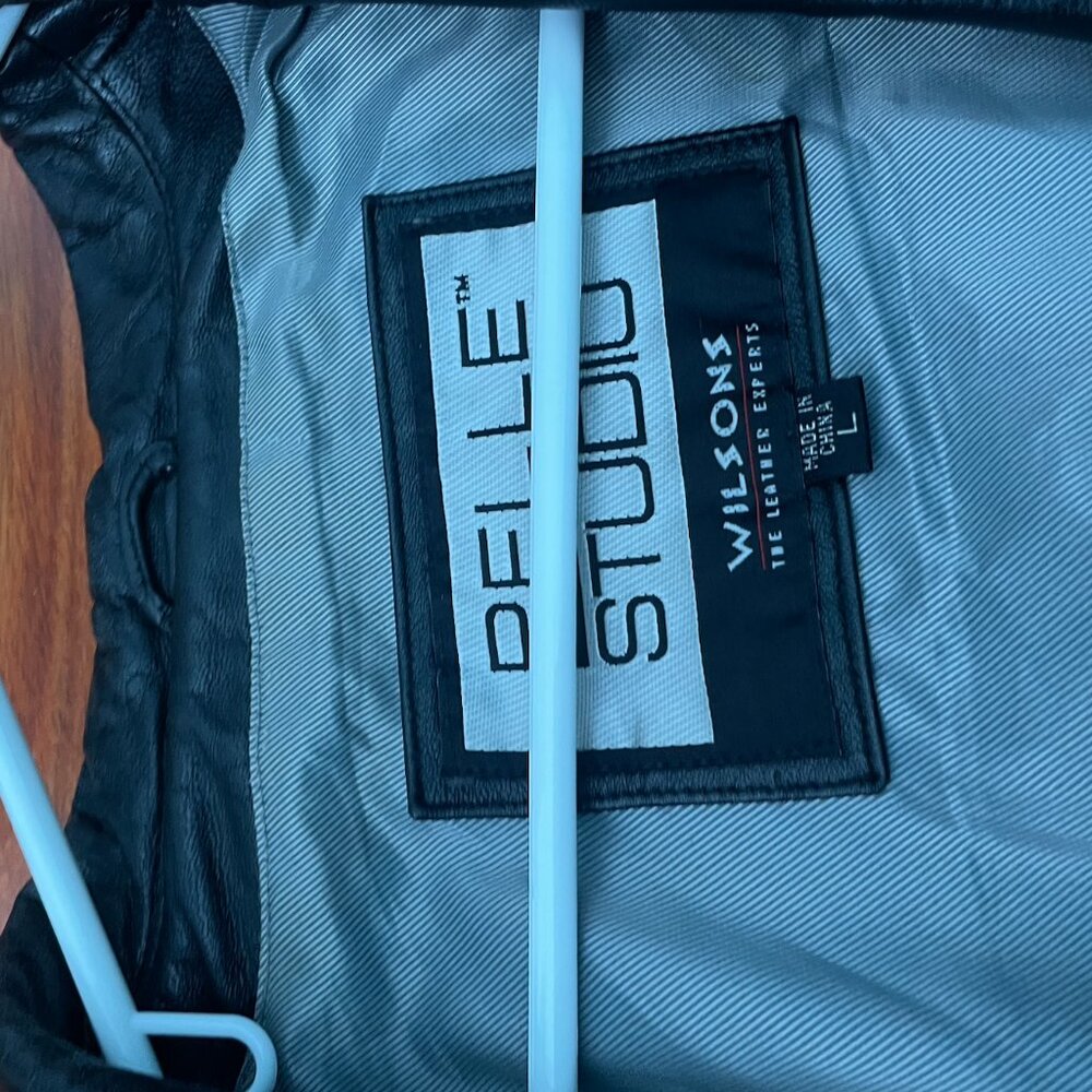 Vintage 1990s Wilson's Pelle Studio Women's L Lined Leather Jacket - Picture 7 of 7